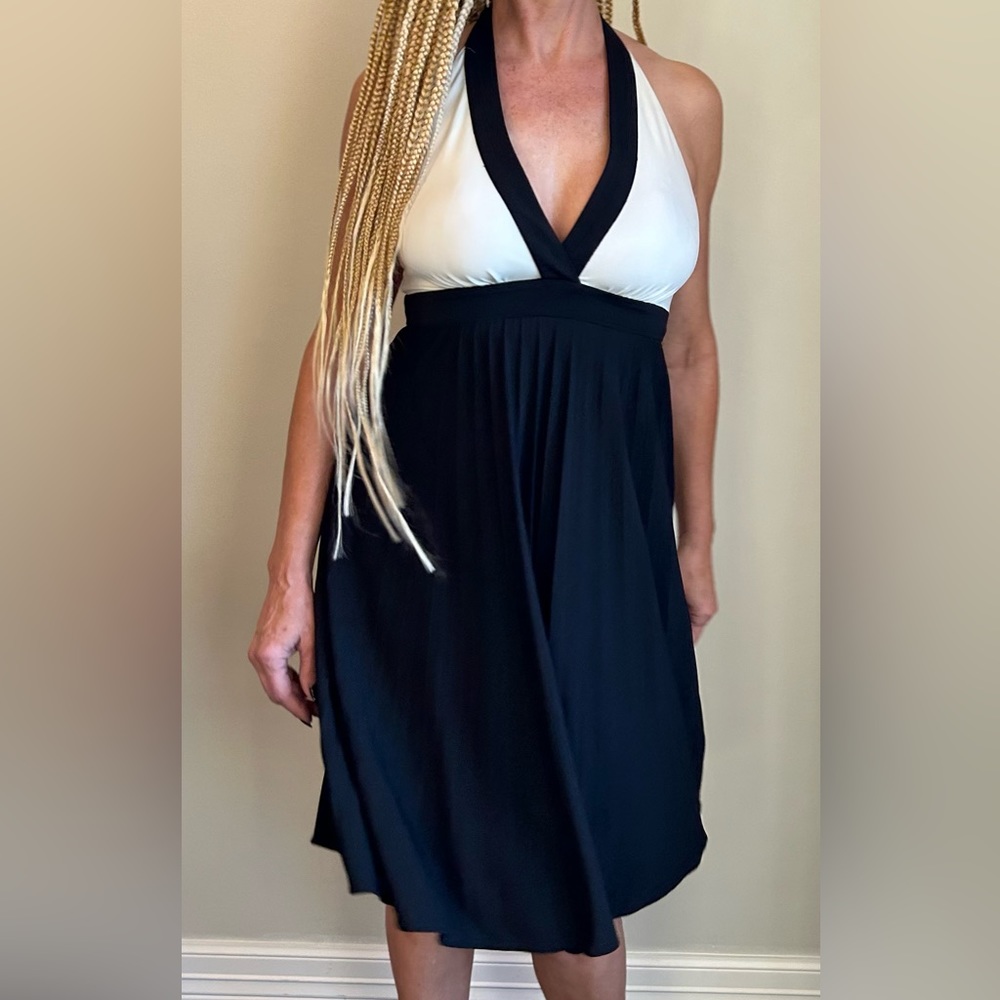 White House Black Market 2 tone halter dress
